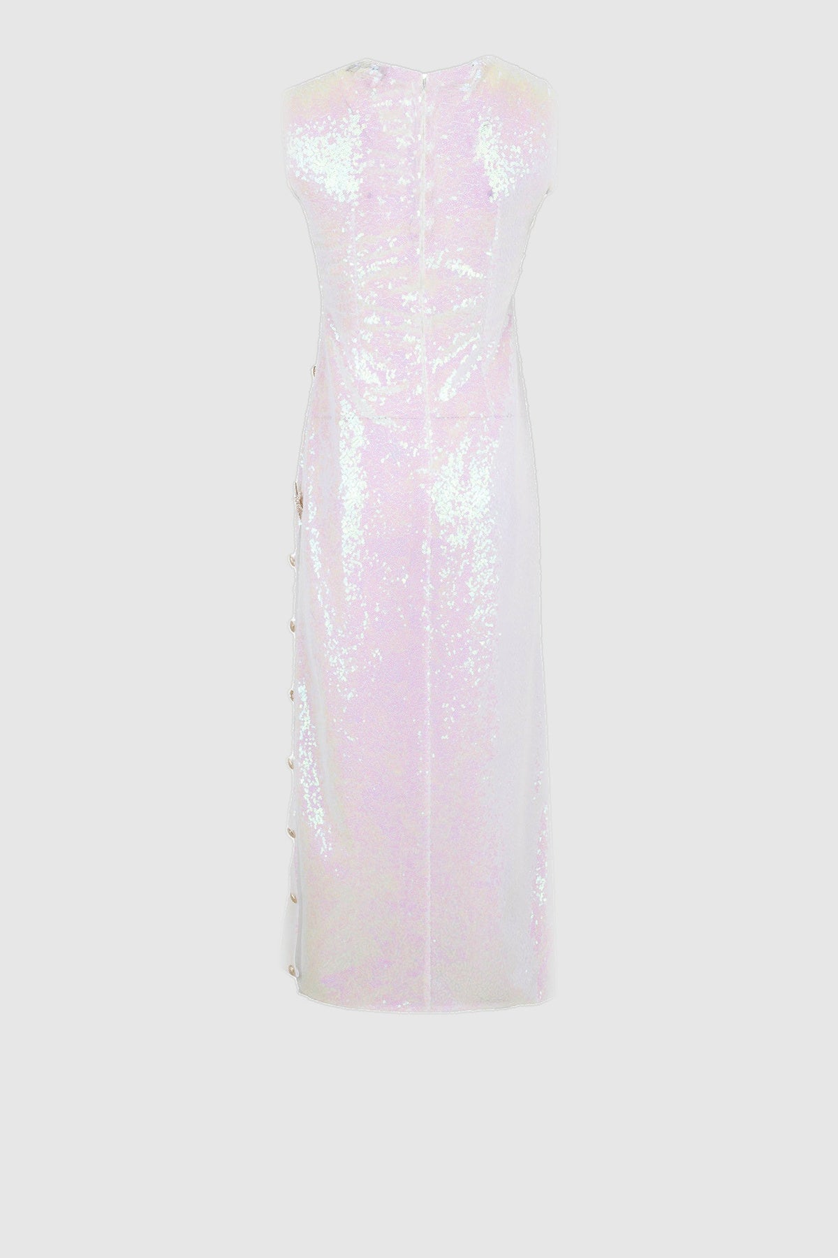 White sheer knit mermaid maxi beach dress, view 5