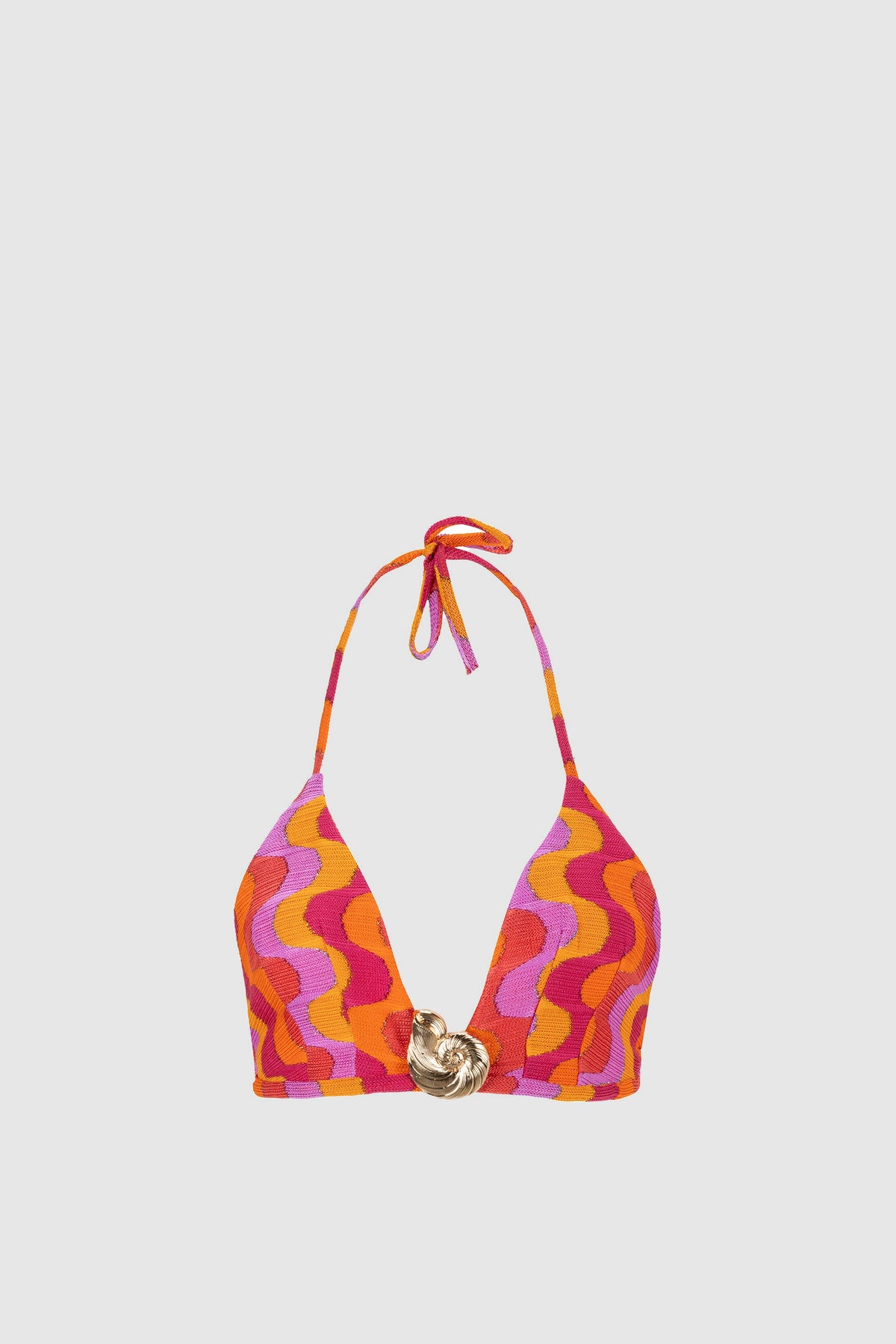 Coral Candy coral and pink halter crop top and mini skirt set, view 9