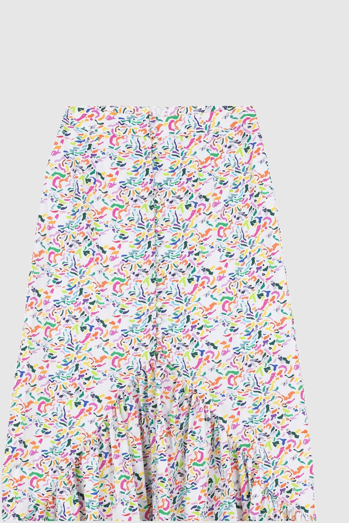 Colorful Spanish set with crop top and tiered ruffled maxi skirt, view 5