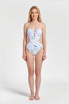 Angel white one-piece swimsuit, front view