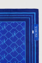 Royal Blue Blanc navy skinny silk scarf, view 4