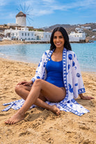Blue Blanc saxe blue one-piece swimsuit, view 2