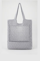 Handmade silver metallic crochet daily bag, view 5